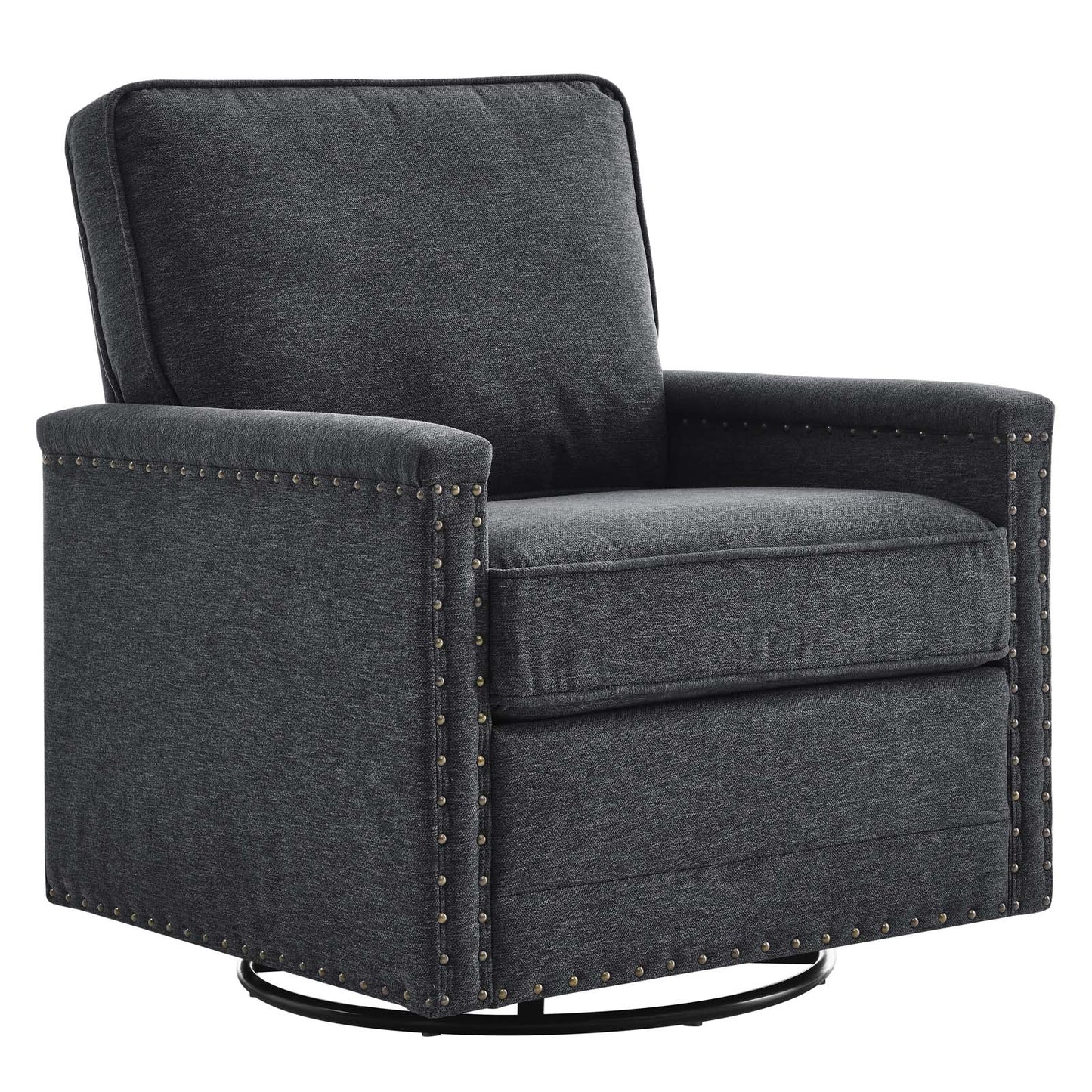 Ashton Upholstered Fabric Swivel Chair