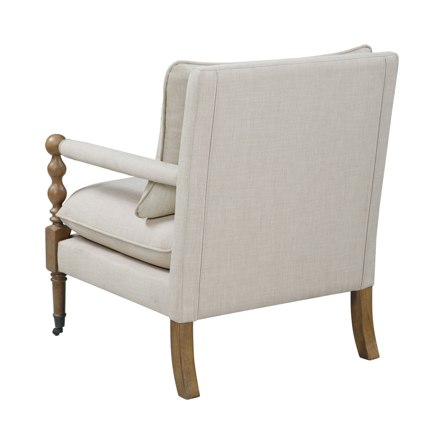 Upholstered Accent Chair with Casters Beige