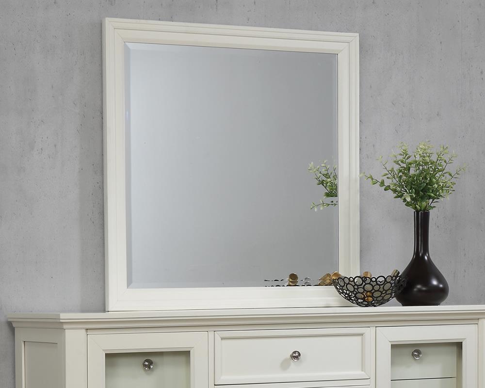 Sandy Beach Rectangular Mirror White