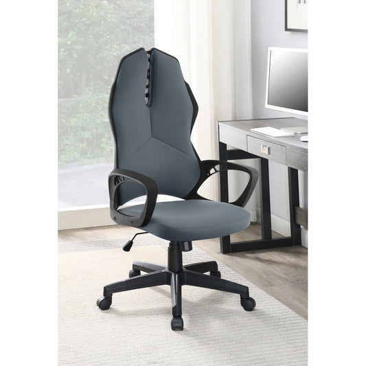 Upholstered Office Chair Dark Grey and Black