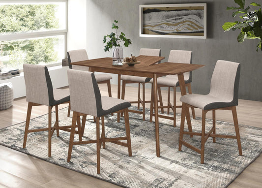 Redbridge 5-piece Butterfly Leaf Dining Set Natural Walnut and Grey