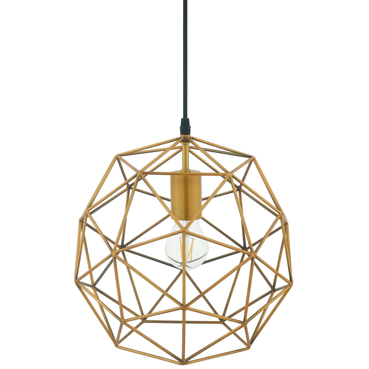 Rarity Geometric Decagon-Shaped Brass Pendant Light