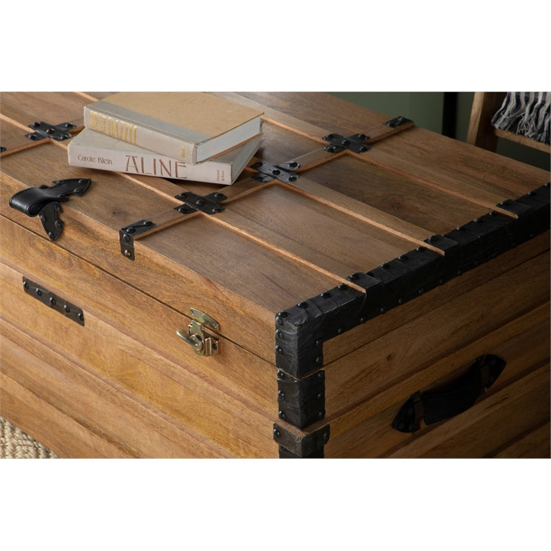 Rectangular Storage Trunk Natural and Black