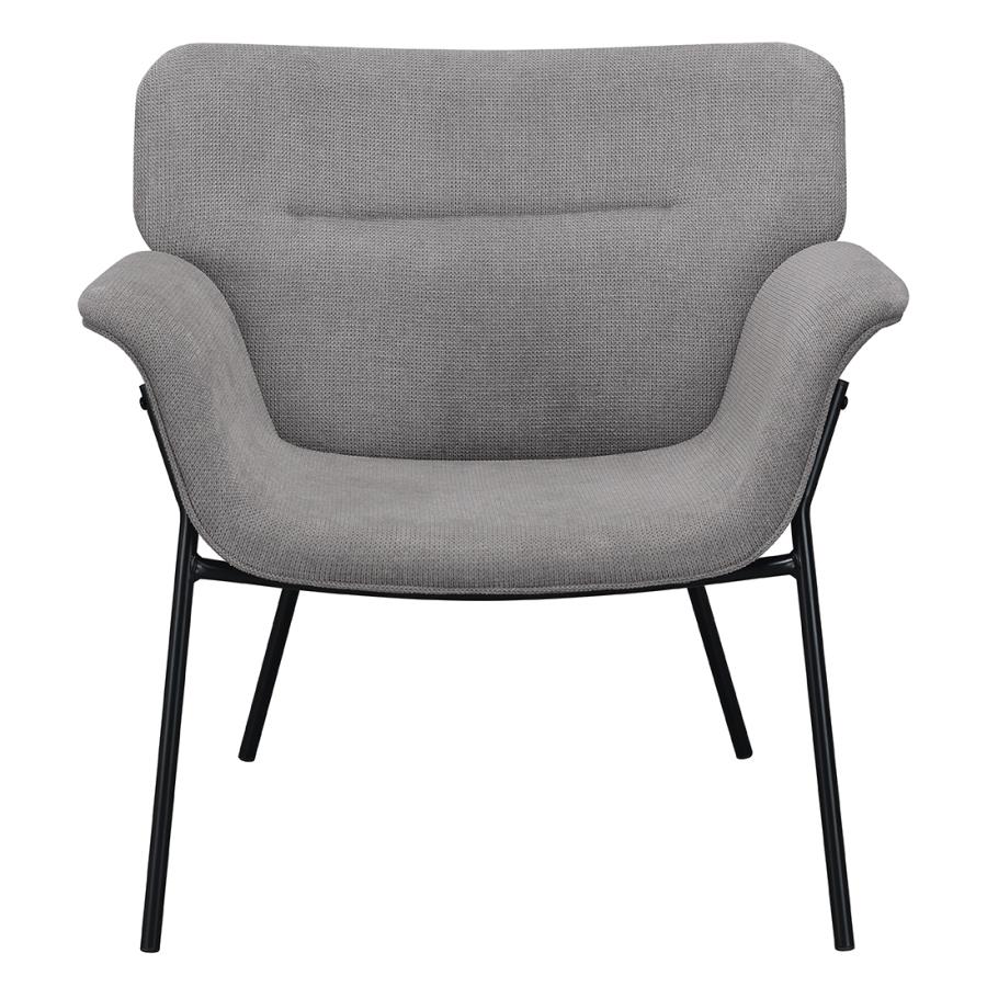 Davina Upholstered Flared Arms Accent Chair Ash Grey