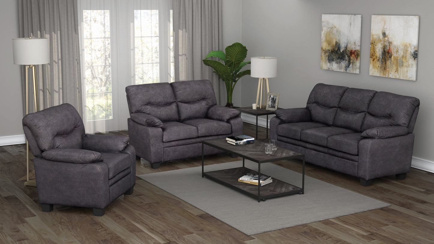 Meagan Pillow Top Arms Upholstered Loveseat Charcoal
