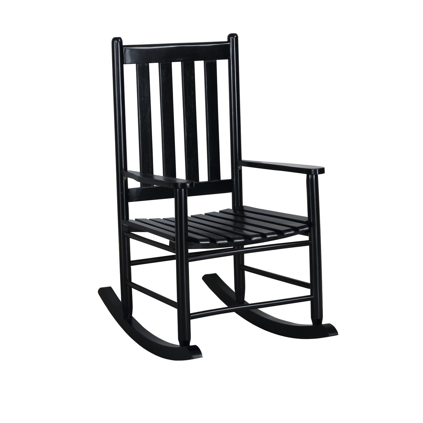 Slat Back Wooden Rocking Chair Black