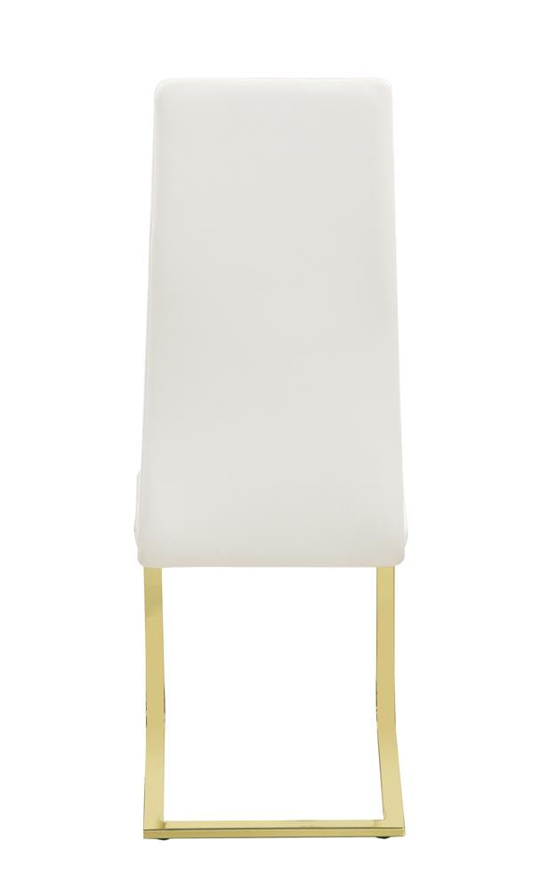 Blair Side Chairs White and Rustic Brass (Set of 4)