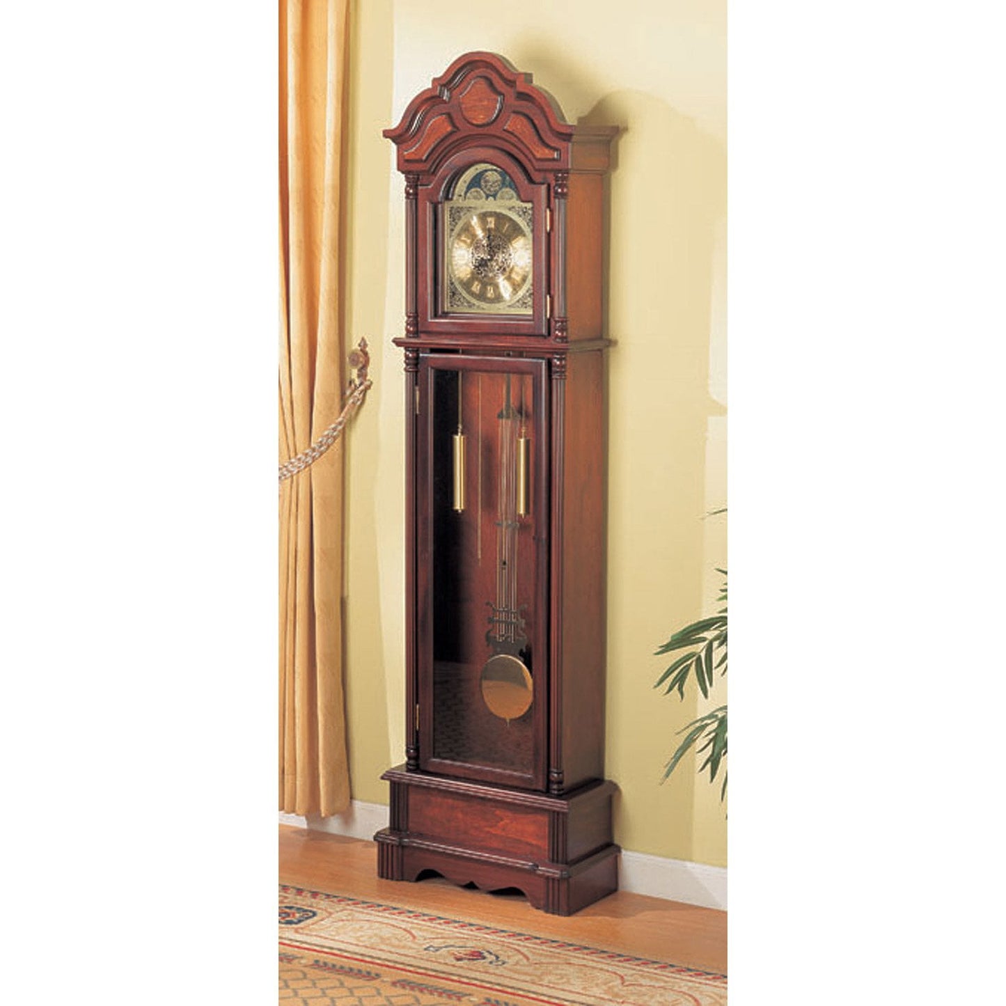 Grandfather Clock Brown Red and Clear