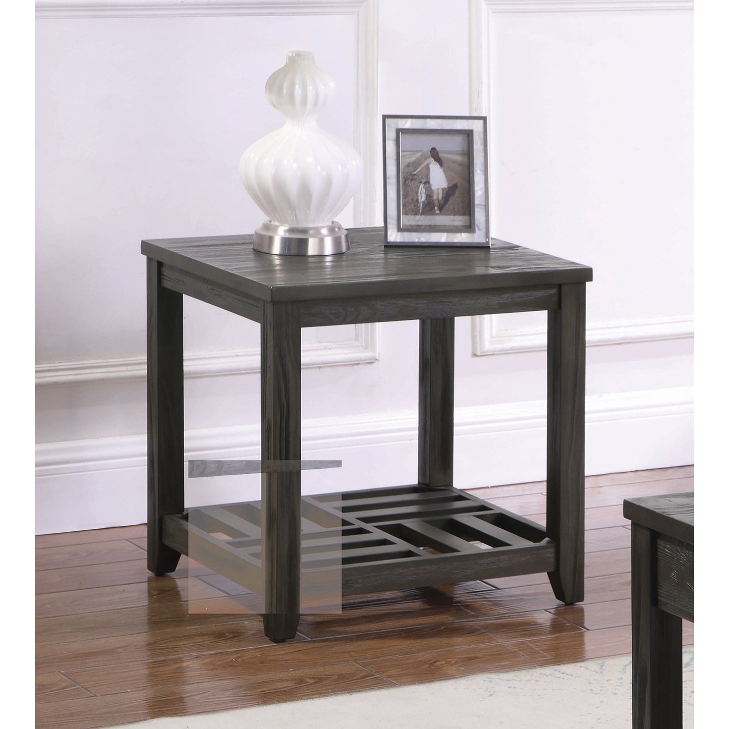 1-shelf Rectangular End Table Grey