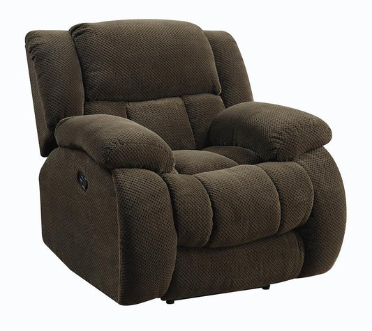 Weissman Upholstered Glider Recliner Chocolate