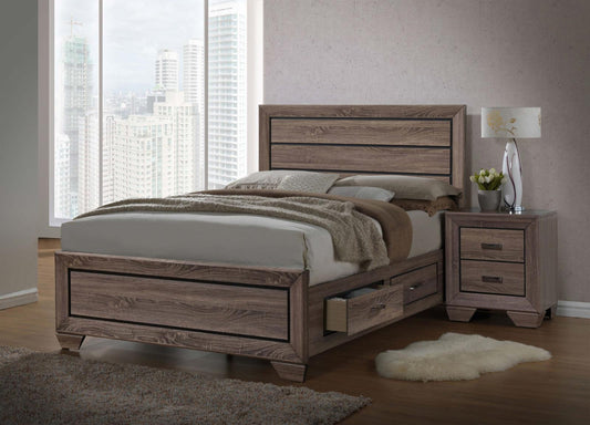 Kauffman Storage Bedroom Set with High Straight Headboard