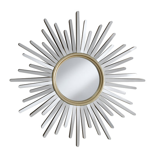 Sunburst Wall Mirror Champagne and Silver