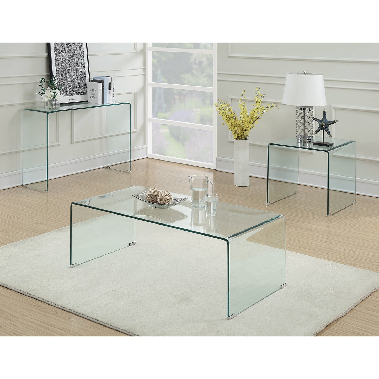 Square End Table Clear