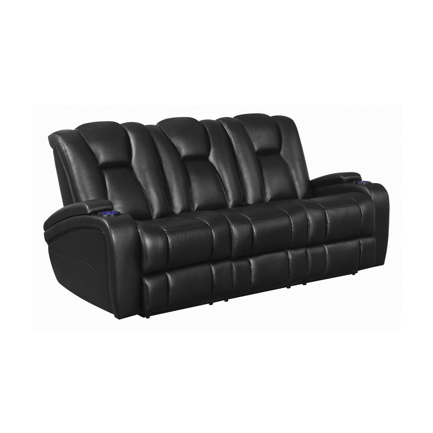 Delange Power^2 Sofa with Headrests Black