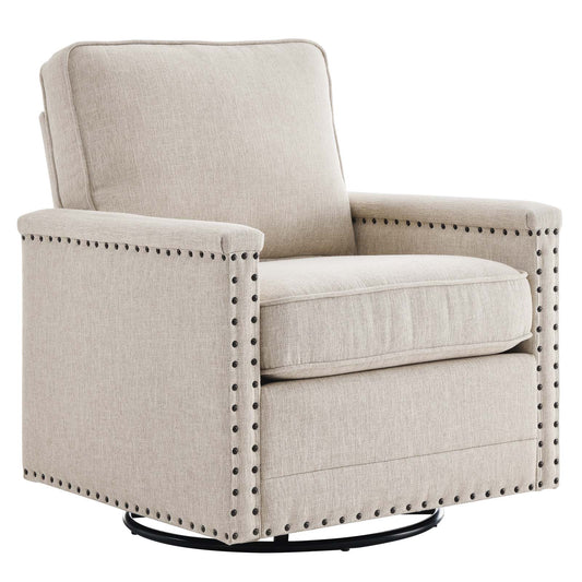 Ashton Upholstered Fabric Swivel Chair