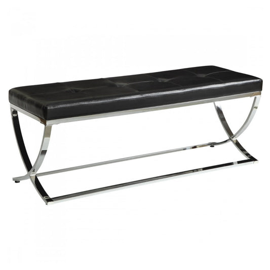 Rectangle Upholstered Tufted Bench Black