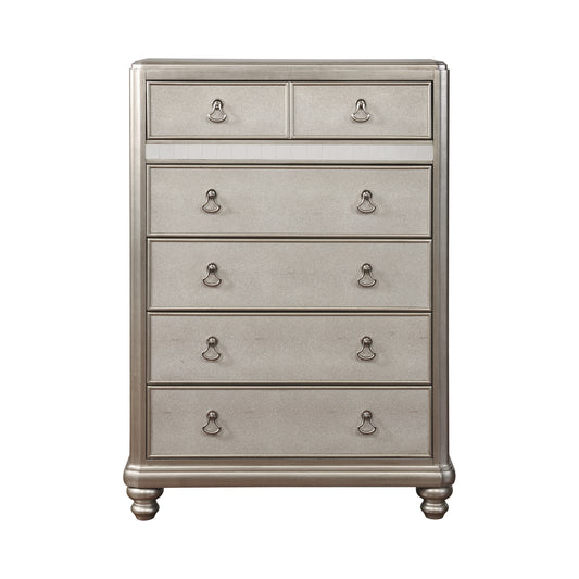 Bling Game 6-drawer Chest Metallic Platinum