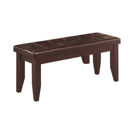 Dalila Tufted Upholstered Dining Bench Cappuccino and Black