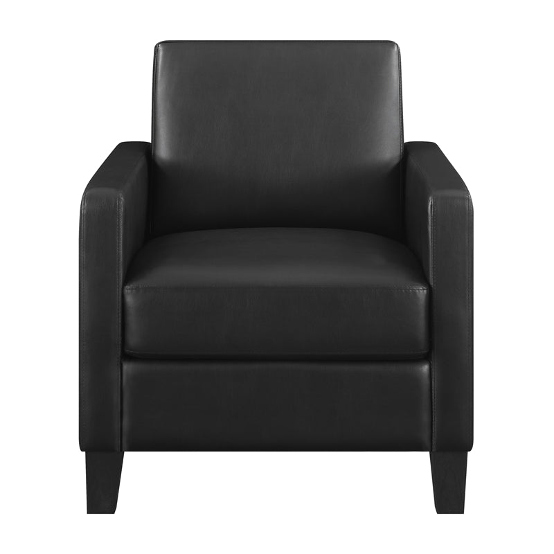 Upholstered Accent Chair with Track Arms Black