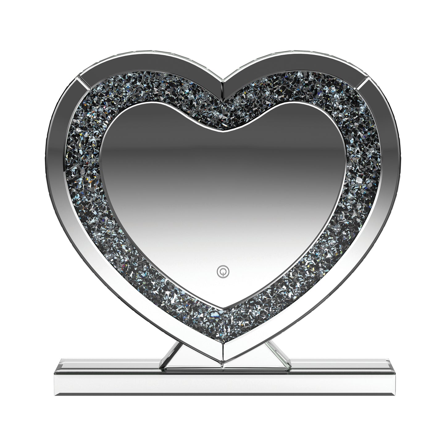 Heart Shape Table Mirror Silver