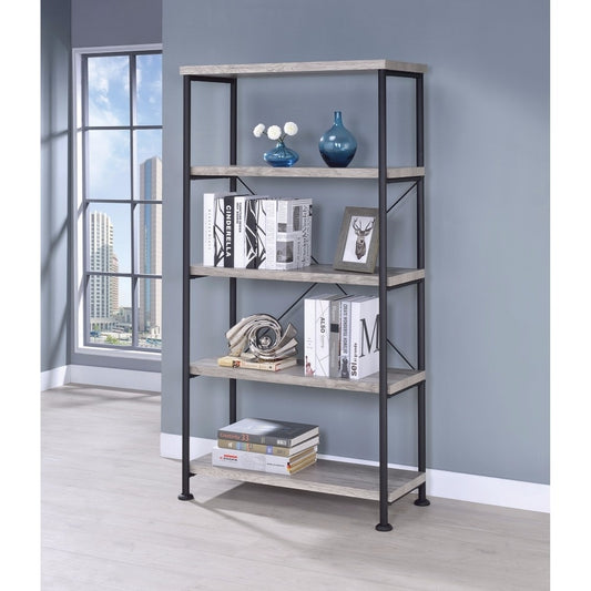 Analiese 4-shelf Bookcase Grey Driftwood