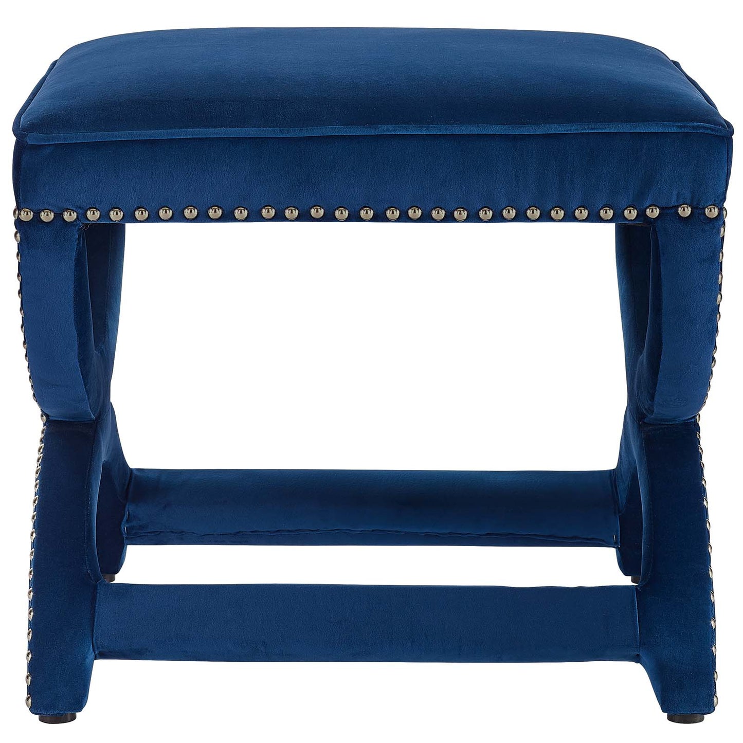 Expound Upholstered Nailhead Trim Performance Velvet Ottoman