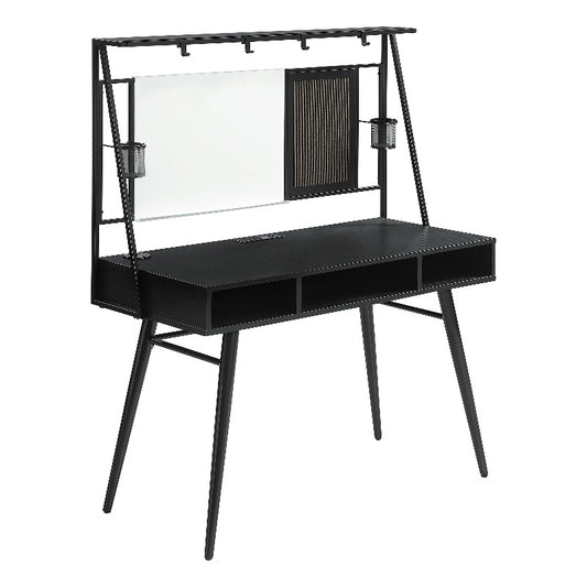 Jessie Writing Desk with USB Ports Black and Gunmetal