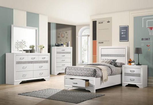 Miranda 4-piece Twin Storage Bedroom Set White