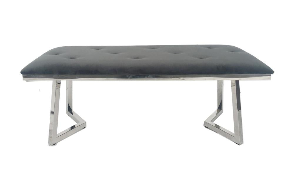 Beaufort Upholstered Tufted Bench Dark Grey