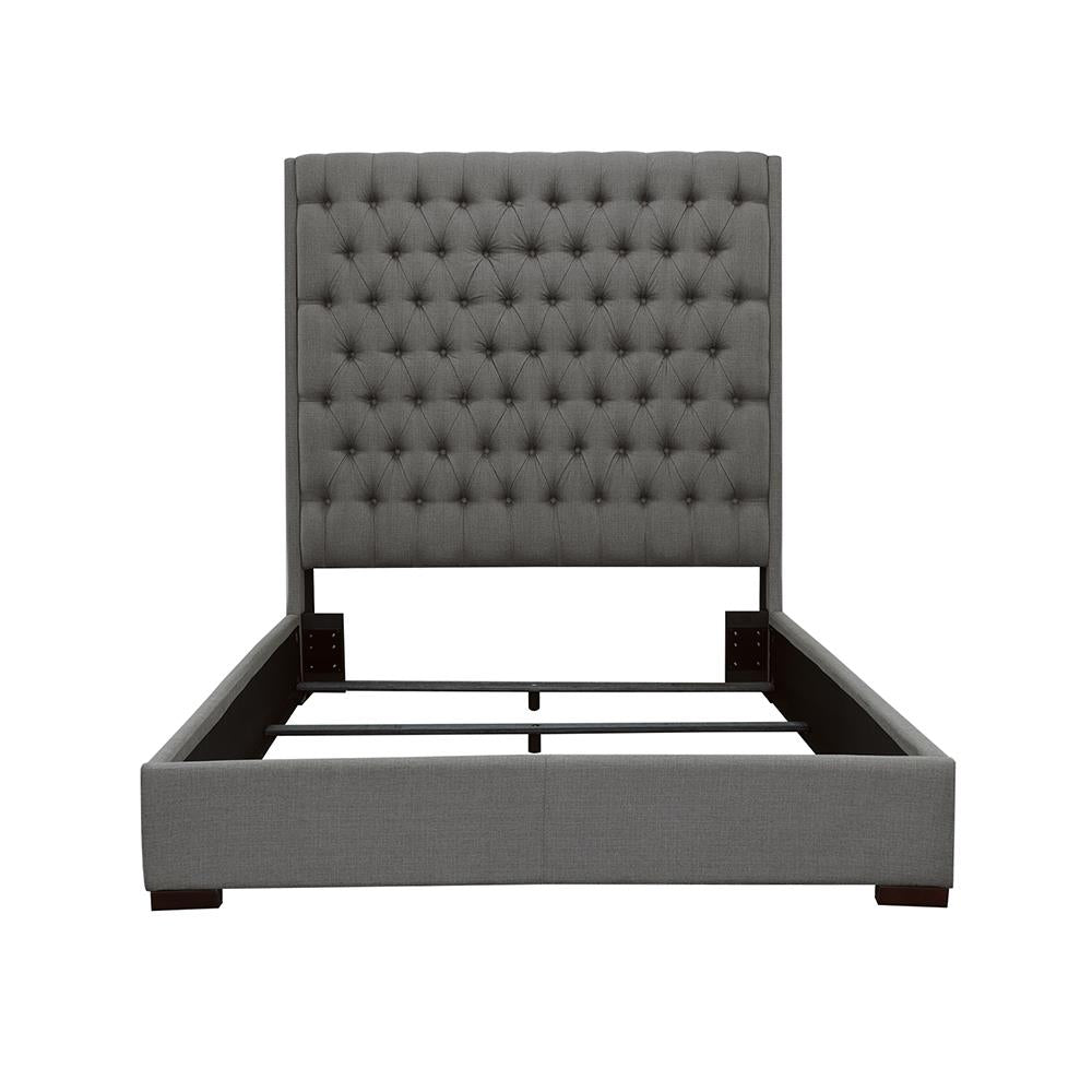 Camille Queen Button Tufted Bed Grey