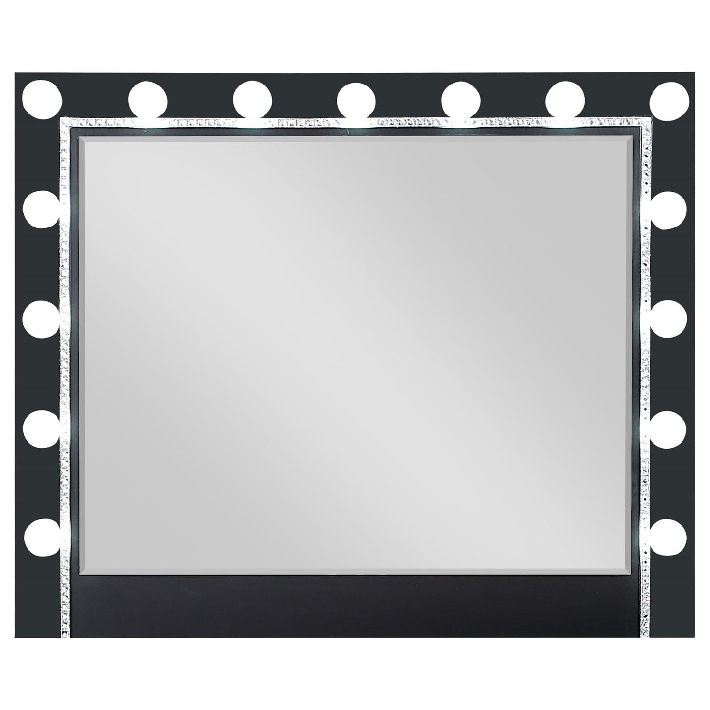 Eleanor Black Rectangular Mirror with Light