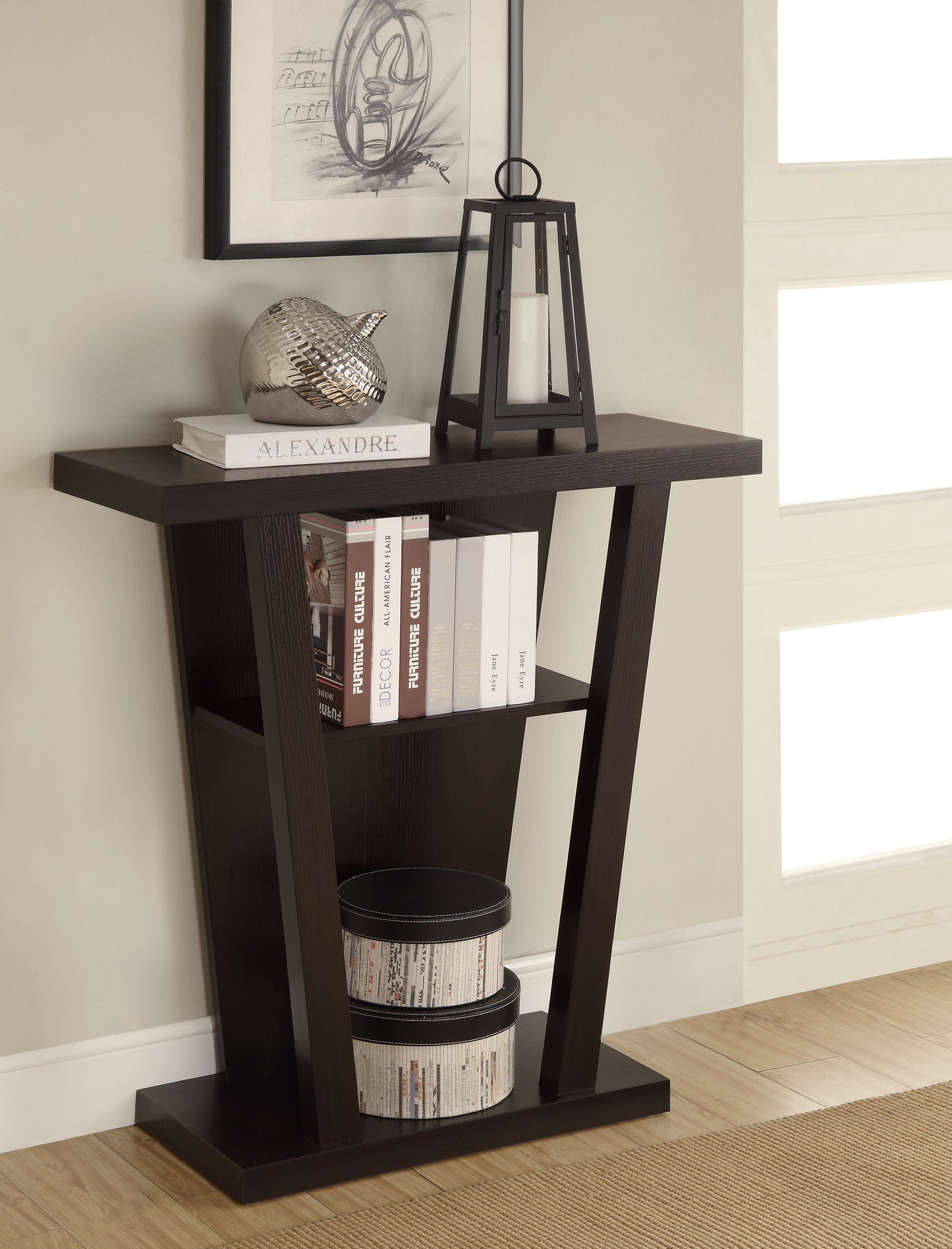 2-shelf Console Table Cappuccino