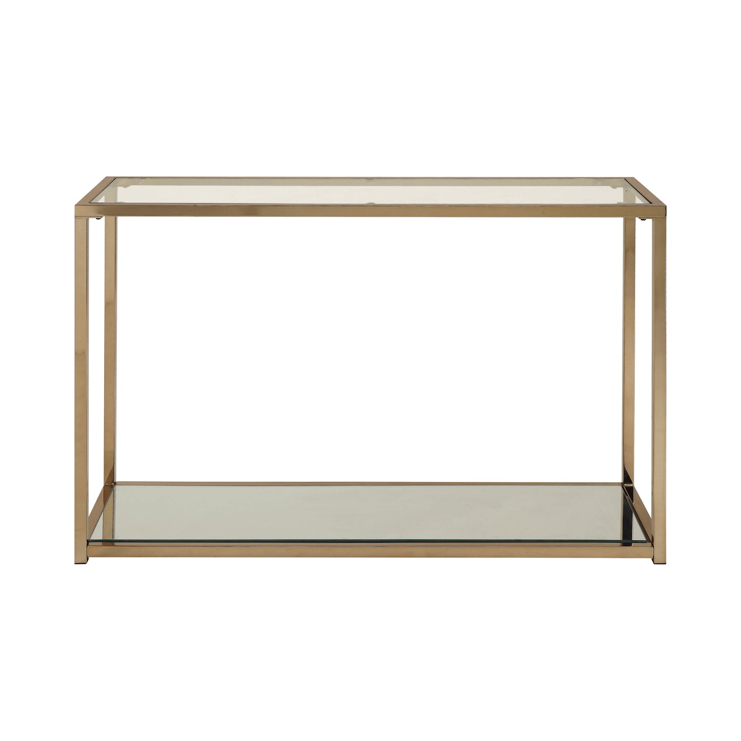 Sofa Table with Mirror Shelf Chocolate Chrome