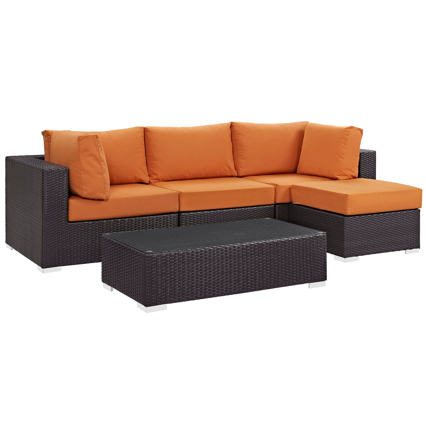 Convene 5 Piece Outdoor Patio Sectional Set