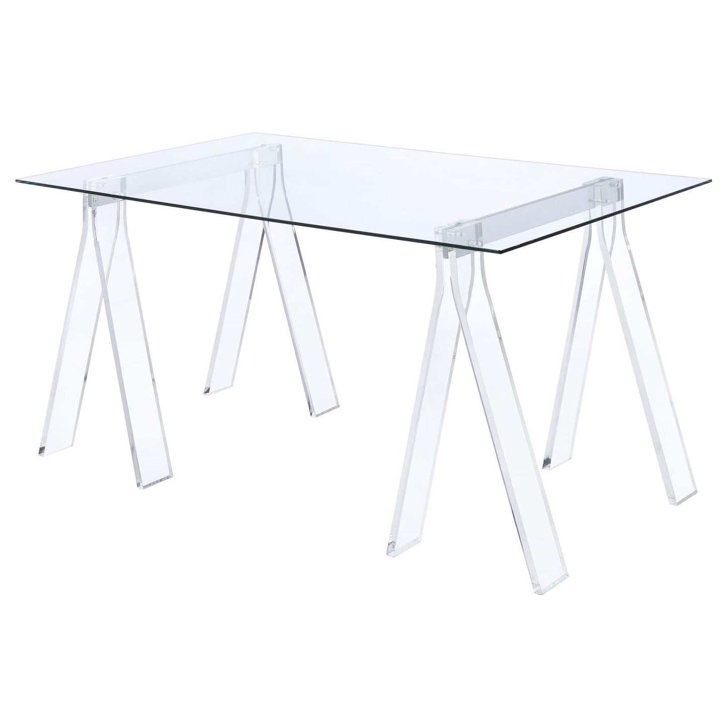 Amaturo Writing Desk with Glass Top Clear