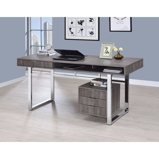 Whitman 4-drawer Writing Desk Weathered Grey