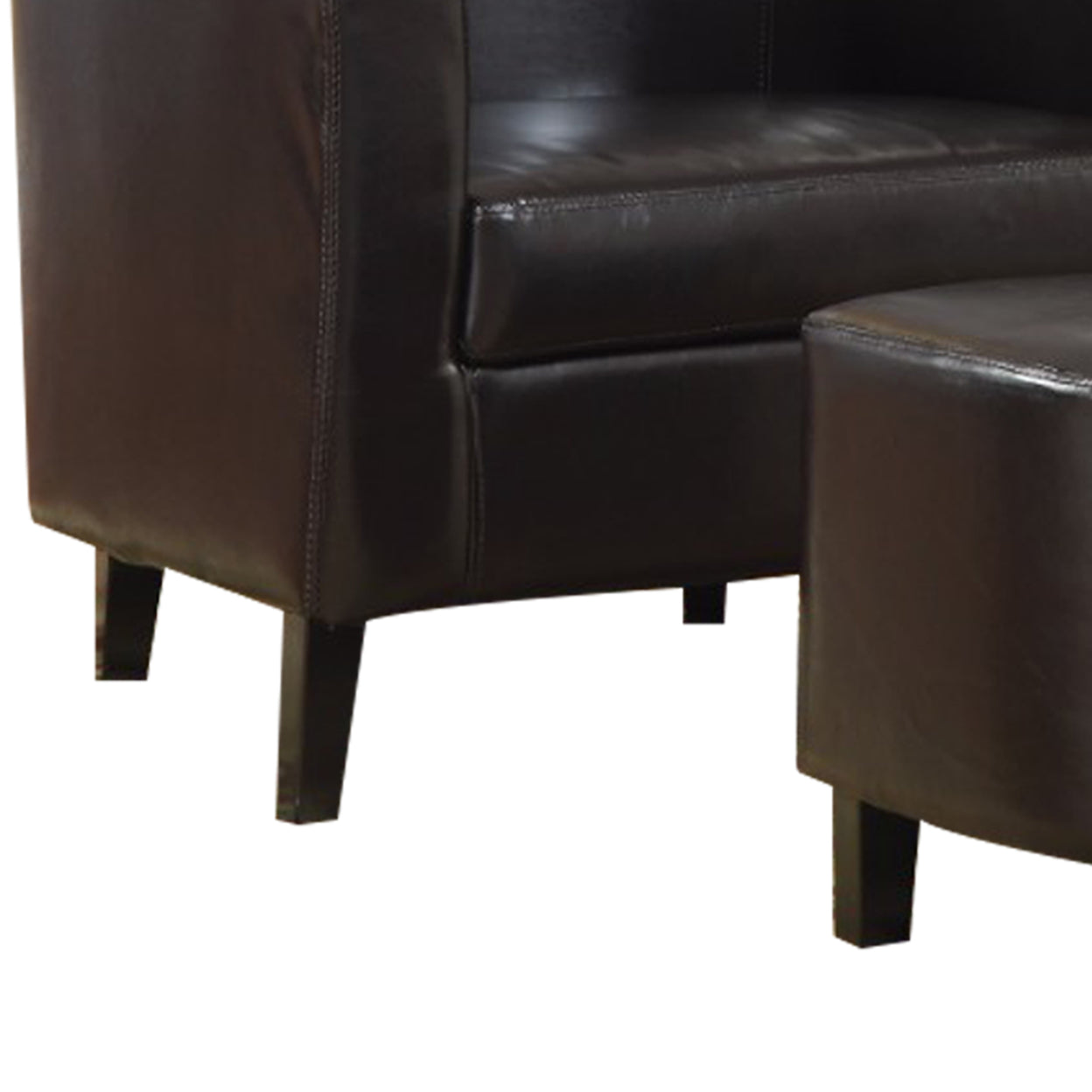 Upholstered Accent Chair with Ottoman Dark Brown
