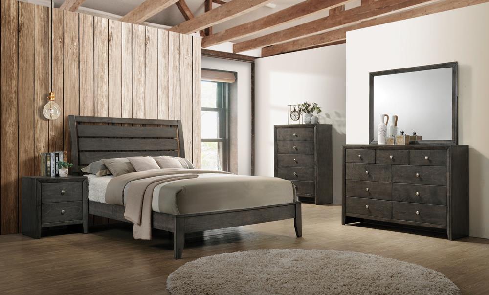 Serenity Eastern King Panel Bed Mod Grey