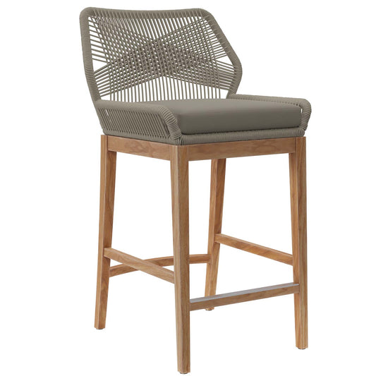 Wellspring Outdoor Patio Outdoor Patio Teak Wood Bar Stool