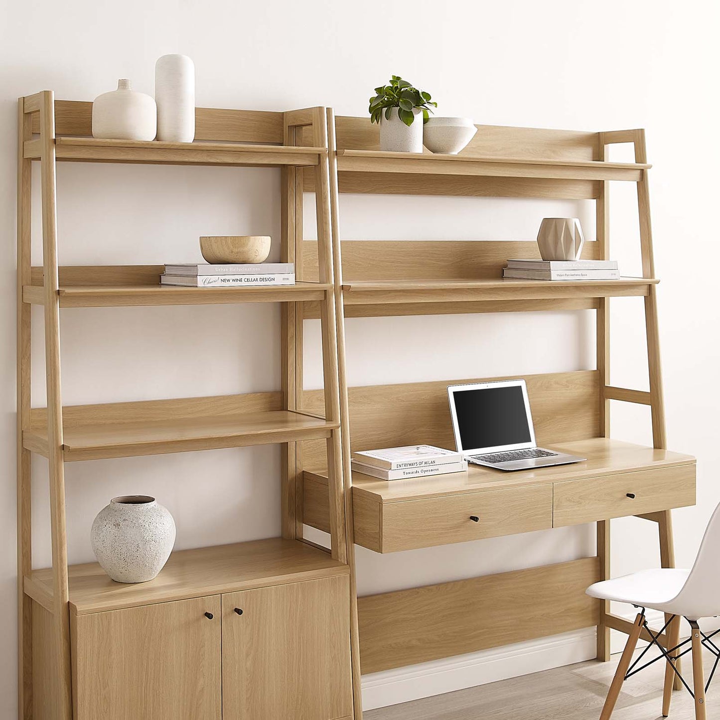 Bixby 2-Piece Wood Office Desk and Bookshelf