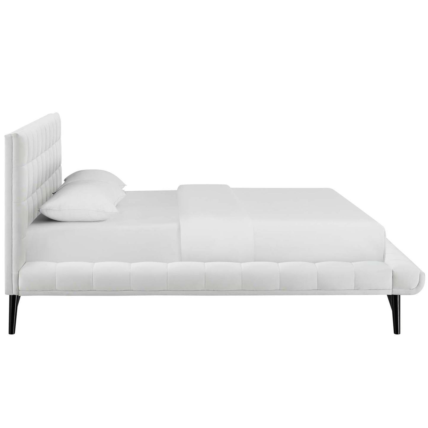 Julia Queen Biscuit Tufted Performance Velvet Platform Bed