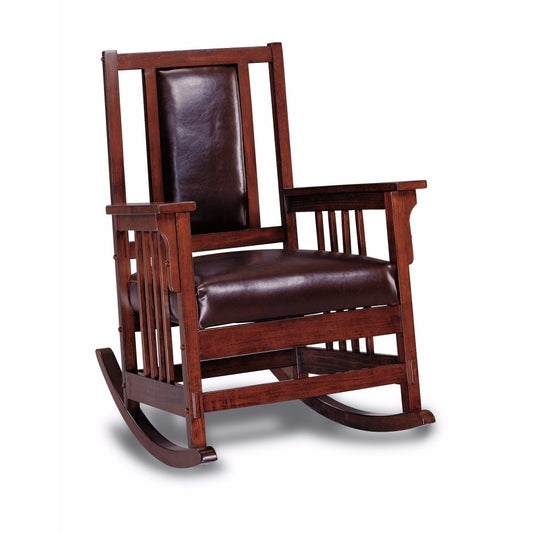 Upholstered Rocking Chair Tobacco and Dark Brown