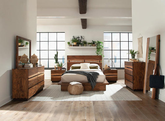 Winslow California King Bed Smokey Walnut and Coffee Bean