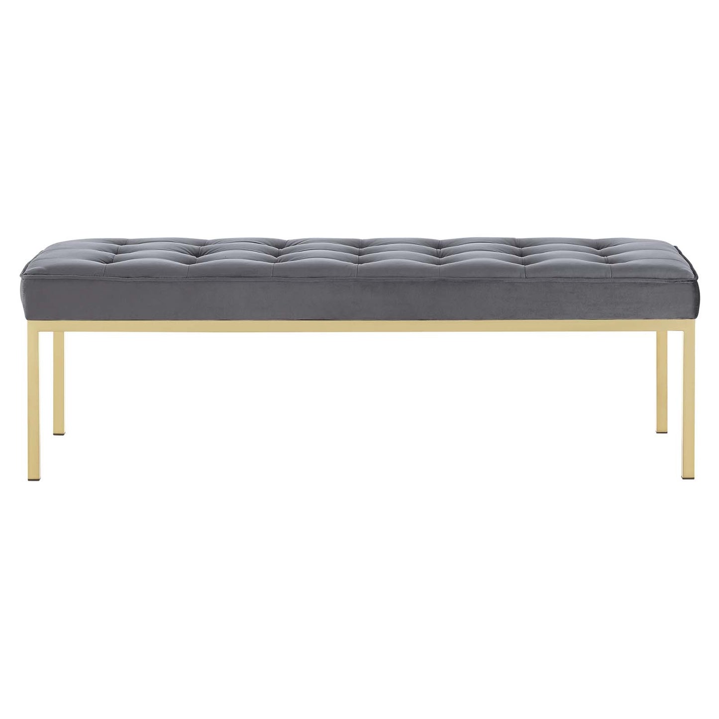 Loft Gold Stainless Steel Leg Large Performance Velvet Bench