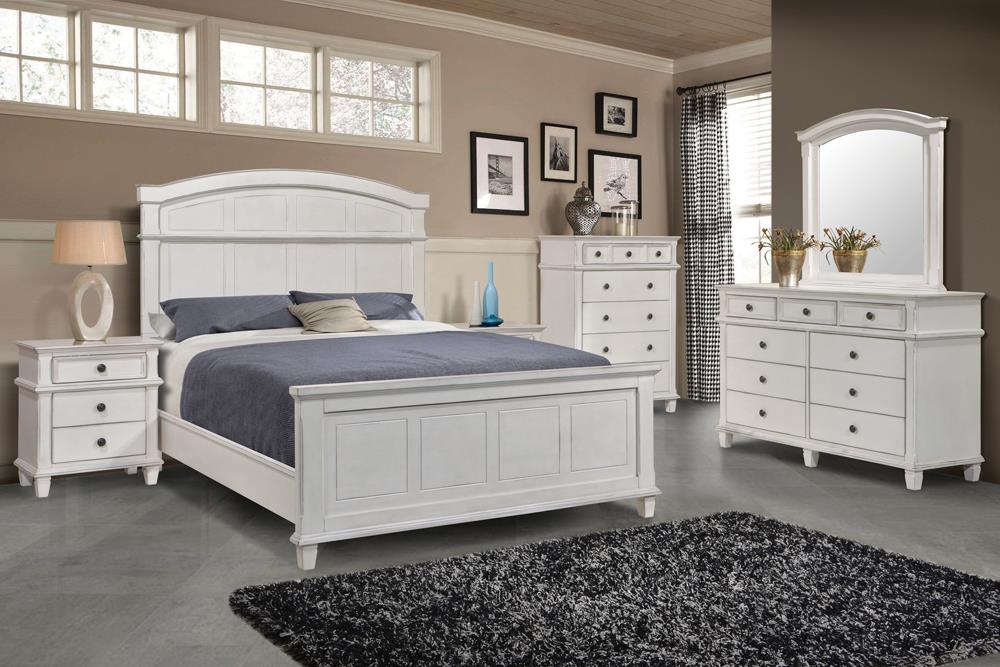 Carolina 5-piece Queen Panel Bedroom Set Antique White