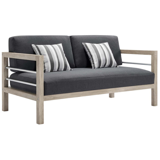 Wiscasset Outdoor Patio Acacia Wood Loveseat