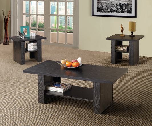 3-piece Occasional Table Set Black Oak