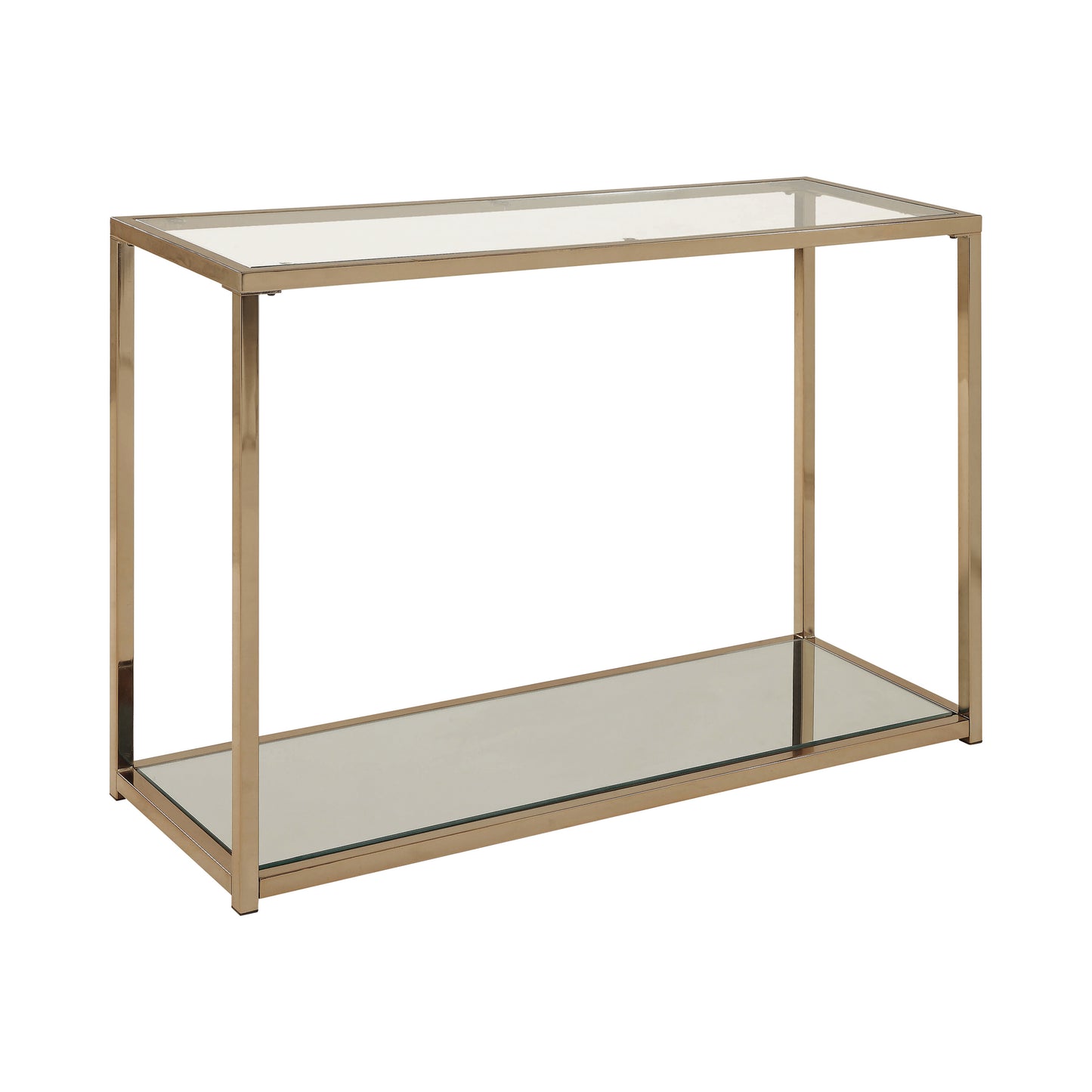 Sofa Table with Mirror Shelf Chocolate Chrome