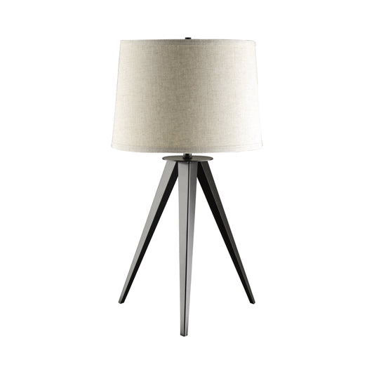 Tripod Base Table Lamp Black and Light Grey