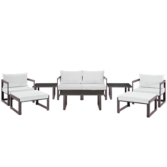 Fortuna 9 Piece Outdoor Patio Sectional Sofa Set